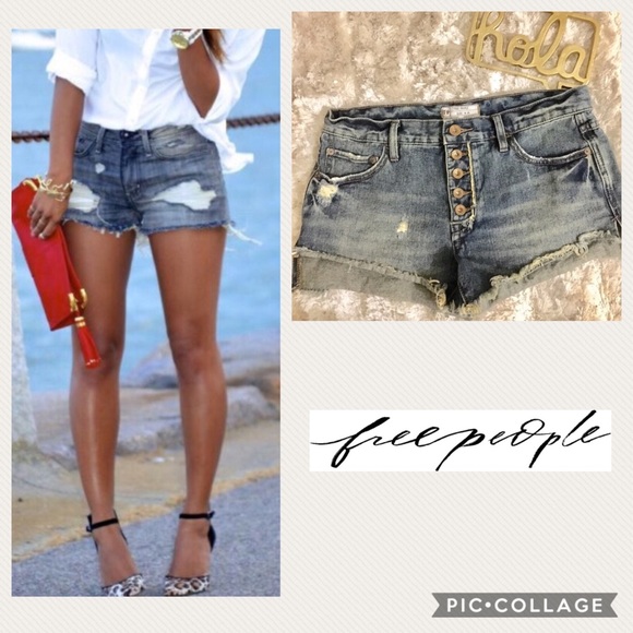 free people button fly shorts